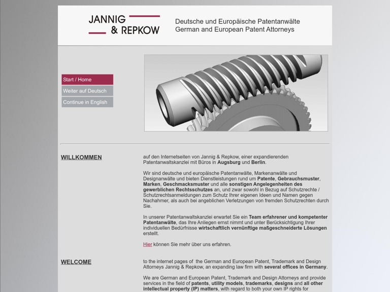 Firmenlogo vom Unternehmen JANNIG & REPKOW  Patentanwälte aus Augsburg