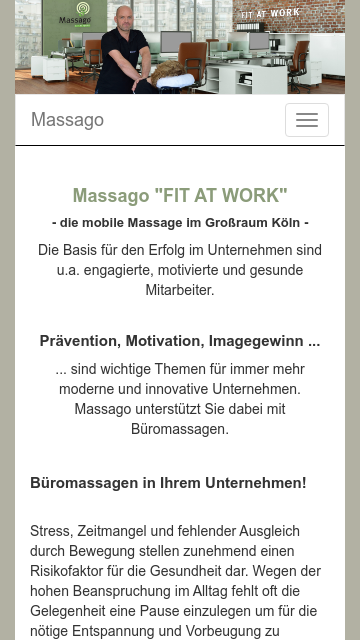 Firmenlogo vom Unternehmen Massago FIT AT WORK aus Köln