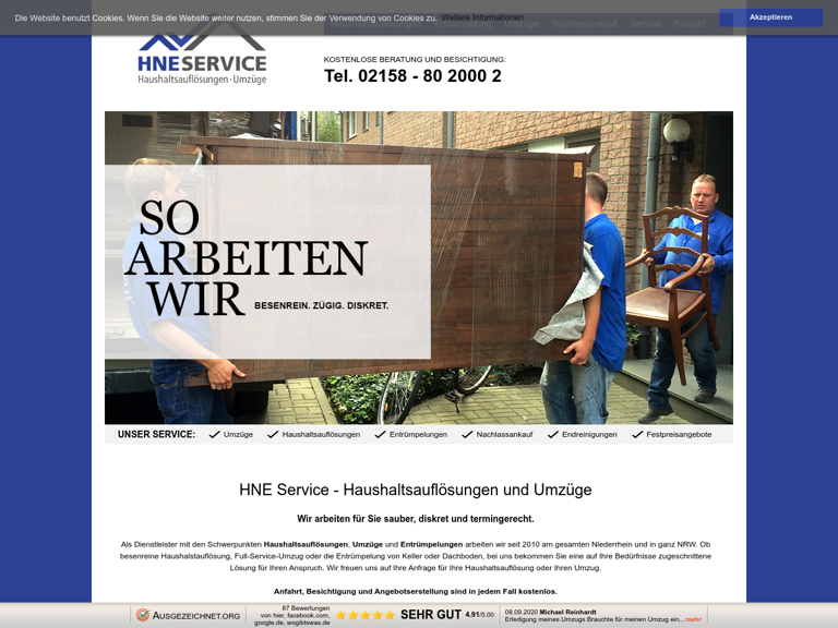 Firmenlogo vom Unternehmen HNE Service aus Grefrath