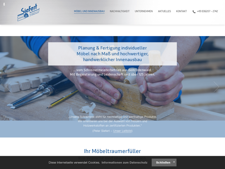 Firmenlogo vom Unternehmen Schreinerei Siefert Peter Siefert (Schreinermeister) aus Wald-Michelbach