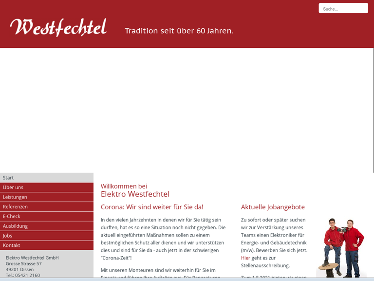 Firmenlogo Elektro Westfechtel GmbH, Dissen am Teutoburger Wald