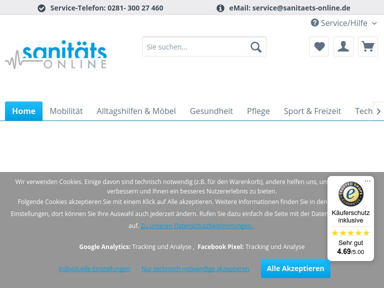 Firmenlogo vom Unternehmen Sanitäts Online aus Wesel