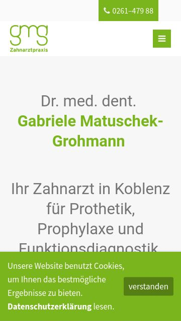 Firmenlogo vom Unternehmen Zahnarztpraxis Dr. med. dent. Gabriele Matuschek-Grohmann aus Koblenz