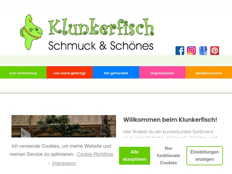 Firmenlogo vom Unternehmen Klunkerfisch - Schmuck & Schönes aus Halle