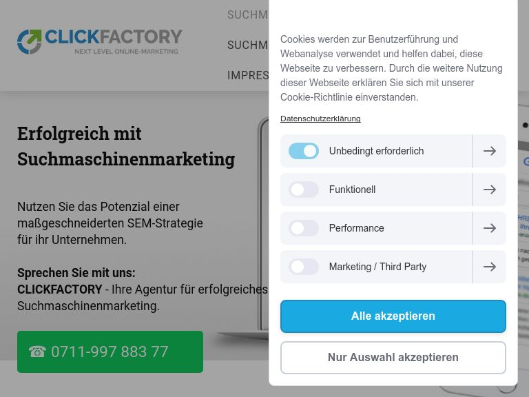 Firmenlogo vom Unternehmen Clickfactory aus Stuttgart
