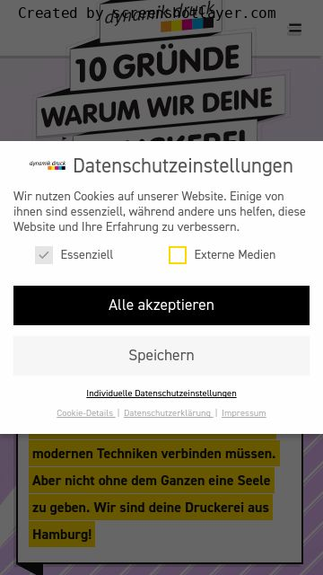 Firmenlogo vom Unternehmen Dynamik Druck GmbH aus Hamburg