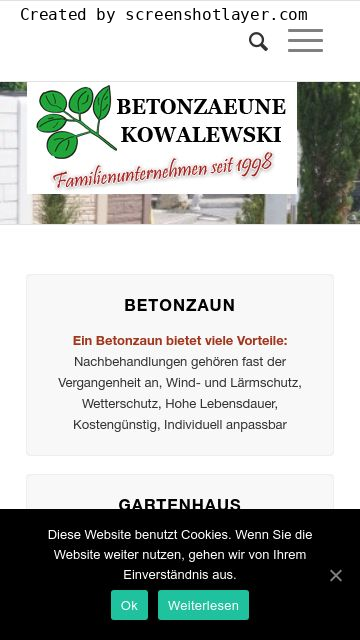 Firmenlogo vom Unternehmen GARTENBAU-BETONZAEUNE KOWALEWSKI GmbH & Co. KG aus Eschweiler