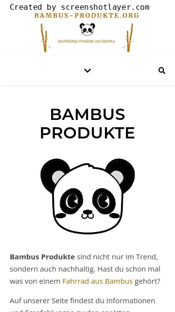 Bambus Produkte