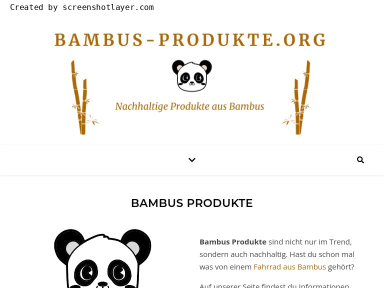 Bambus Produkte