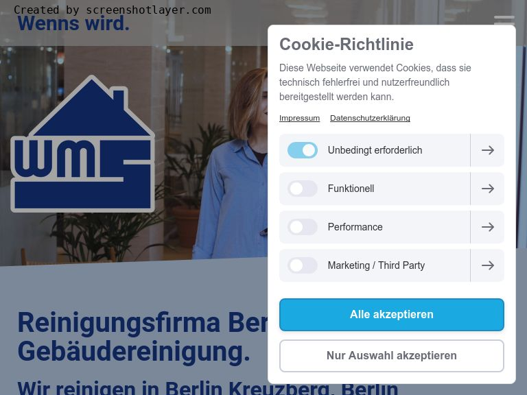 Firmenlogo vom Unternehmen WMS Gebäudereinigung GmbH aus Berlin Kreuzberg