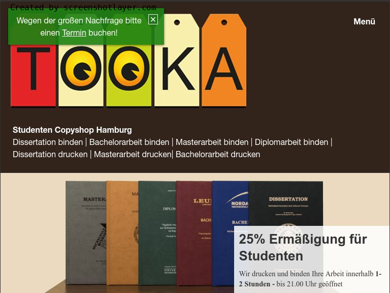Firmenlogo vom Unternehmen Tooka Copyshop Hamburg aus Hamburg