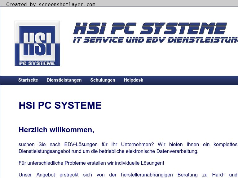 Firmenlogo vom Unternehmen HSI PC SYSTEME aus Leiferde