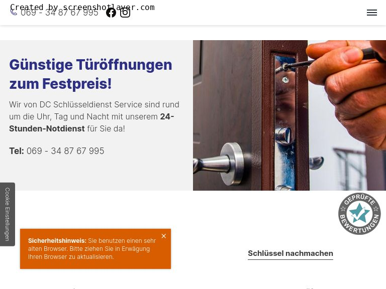 Firmenlogo vom Unternehmen DC Schlüsseldienst Service GmbH aus Frankfurt am Main