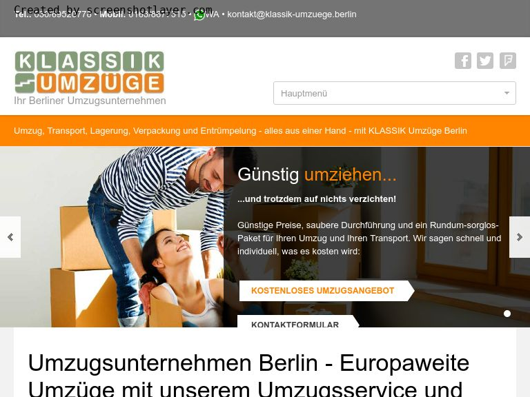 Firmenlogo vom Unternehmen Klassik Umzüge aus Berlin