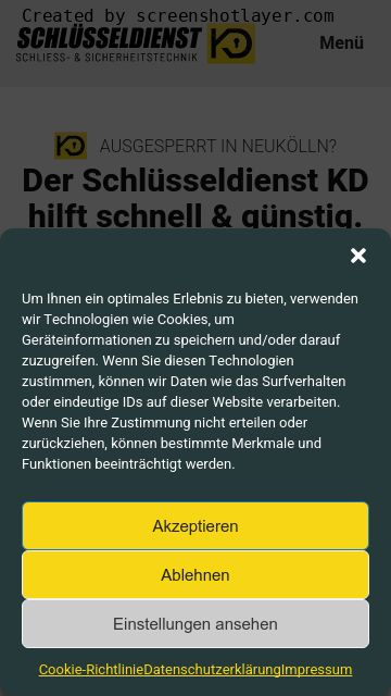 Firmenlogo vom Unternehmen Schlüsseldienst KD Berlin aus Berlin