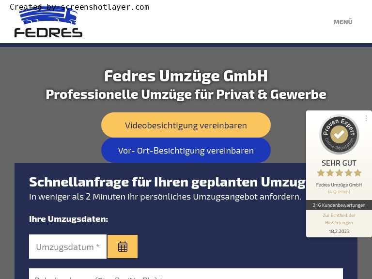 Firmenlogo vom Unternehmen Fedres Umzüge GmbH aus Berlin