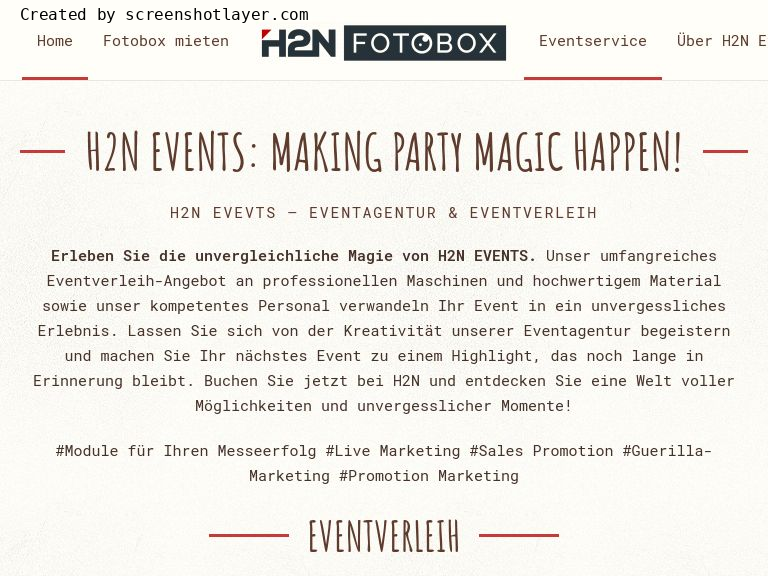 Firmenlogo vom Unternehmen H2N Event aus Berlin
