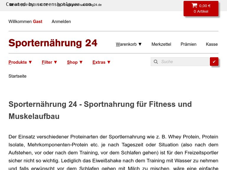 Firmenlogo vom Unternehmen Sporternährung 24 aus Eckental