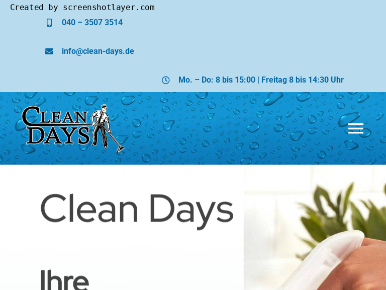 Firmenlogo vom Unternehmen Clean Days Gebäudereinigung Hamburg aus Hamburg
